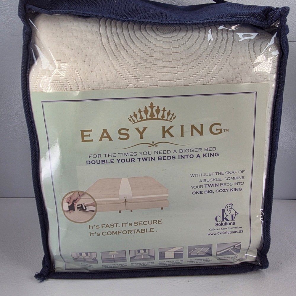 CKI Solutions Easy King Bed Doubler Twin to King Mattress Connector Bridge White